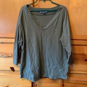 NWOT.  Karen Scott olive green XL shirt.